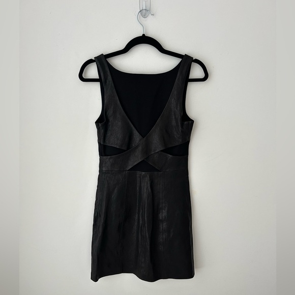 All Saints Turi lamb Leather Dress Black Size - Picture 12 of 15
